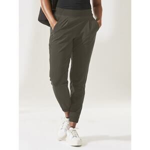 [Athleta] Textured Brooklyn Jogger Pants Mountain Olive Green Casual Comfy Sz 12